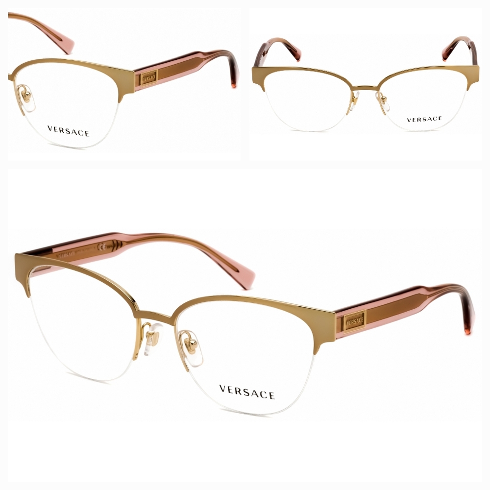 Versace Women's Gold and Brown Eyeglasses
